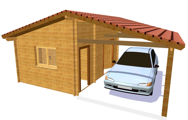 garage bois avec abris 