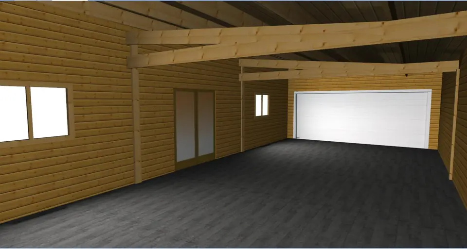 Dessin 3D d'intérieur de garage double